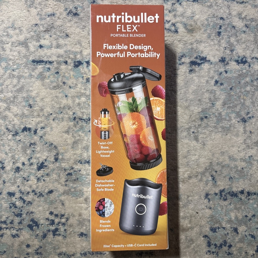 Nutribullet Flex Portable Blender NBPB50200 Gunmetal New Sealed